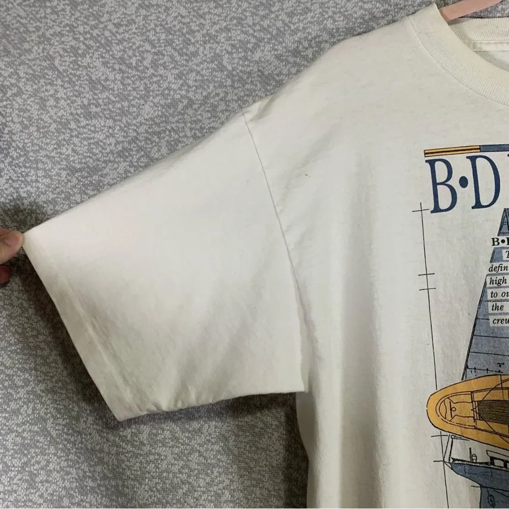 BD BAGGIES Vintage Gym Baggs Sailing Club Flags T Shirt USA Single Stich Med - Picture 6 of 12